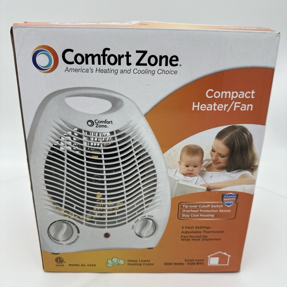 Comfort Zone CZ40 Heater 1500W Thermostat White